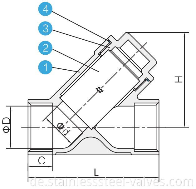 stainless steel screwed ends y strainer